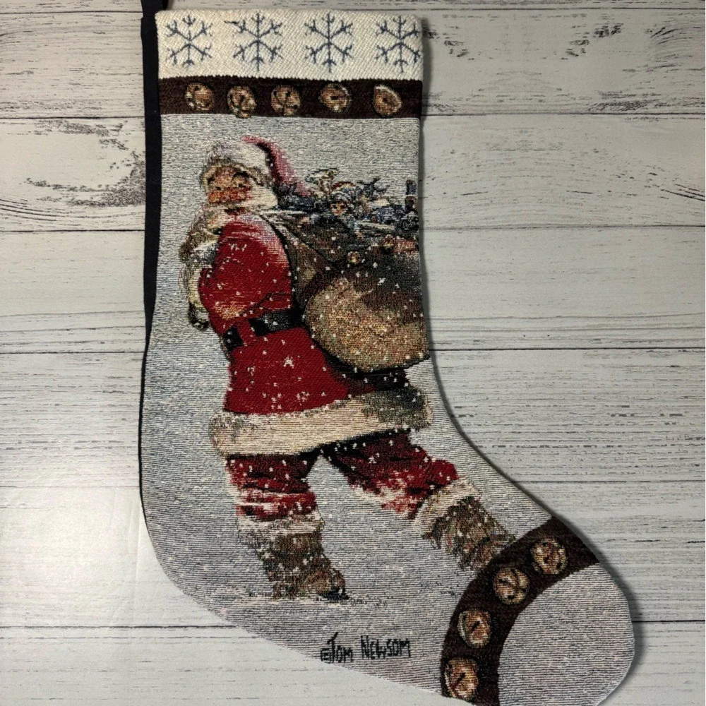 Holiday Stocking‎ with Santa Design Vintage Grandma Core